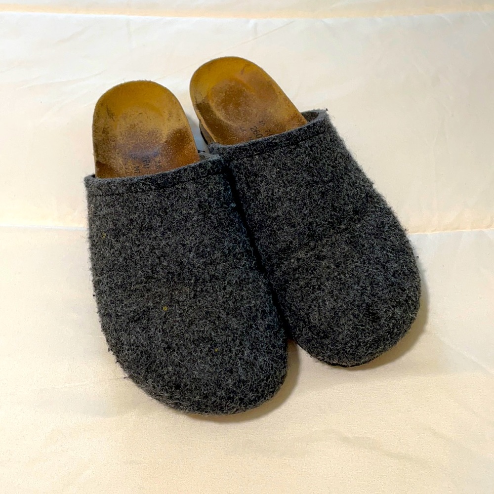 Birkenstock Papillio Grey Felt Clogs Sz 9